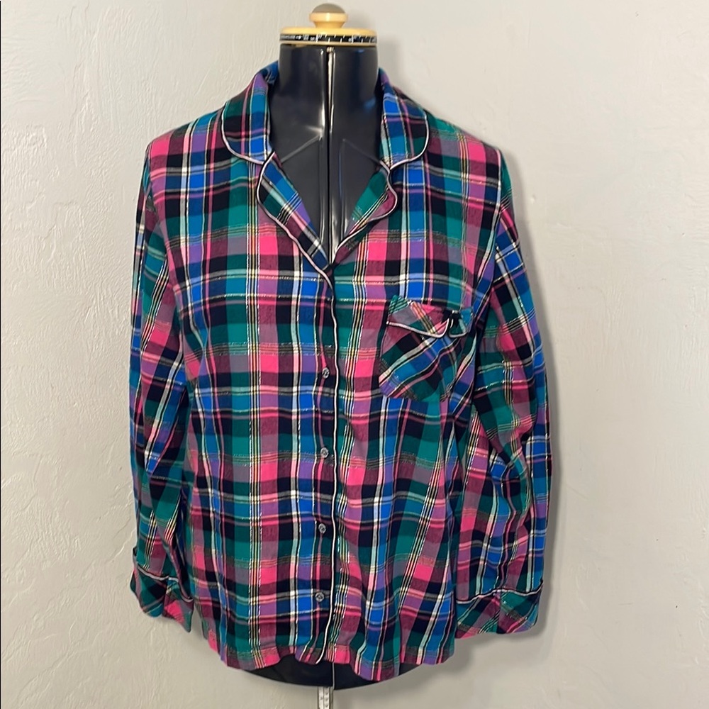 Victoria’s Secret Multicolor Plaid Button-Up Pajama Set